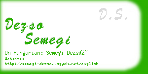 dezso semegi business card